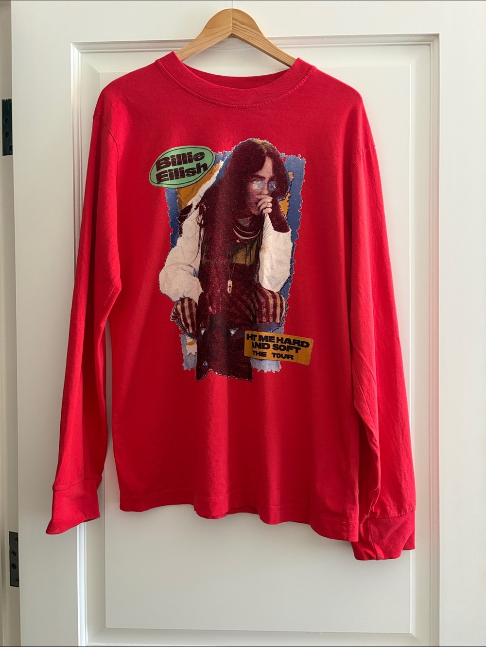 Billie Eilish Red Long Sleeve Graphic Tee